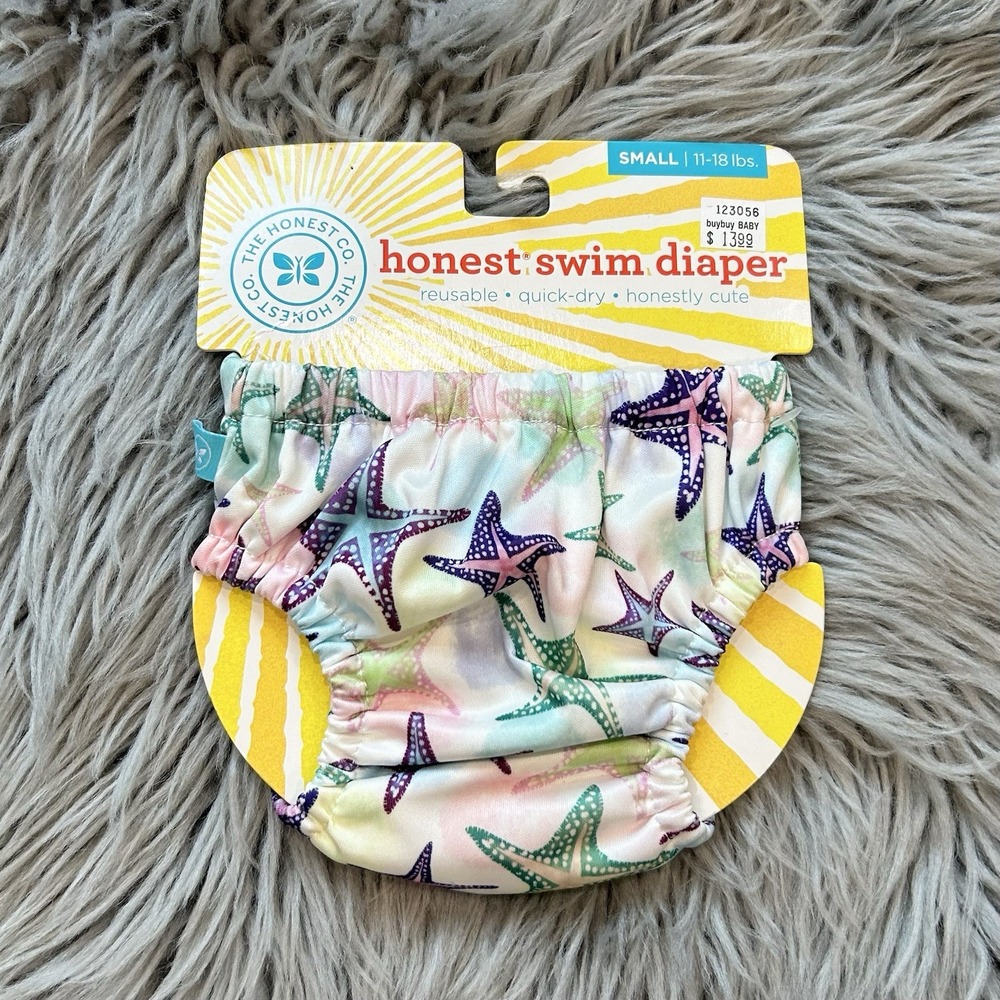 The Honest Company Reusable Swim Diaper - Starfish - Size Small (11-18lbs)